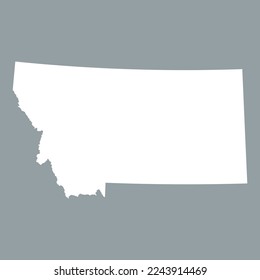 Map of the Montana state in white color isolated on grey background. Vector illustration