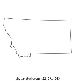 Map of the Montana state in white color isolated on white background. Vector illustration