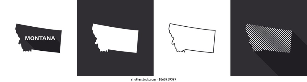 Map of Montana. United States of America Montana. State maps. Vector illustration