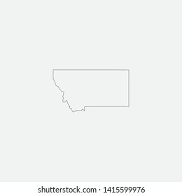 Map of Montana - United States graphic element Illustration template 