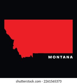 Map of Montana - United States outline silhouette vector illustration
