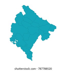 Map of Montenegro - Blue Geometric Rumpled Triangular , Polygonal Design For Your, Map - blue geometric rumpled triangular low poly style gradient graphic background. Vector illustration eps 10.