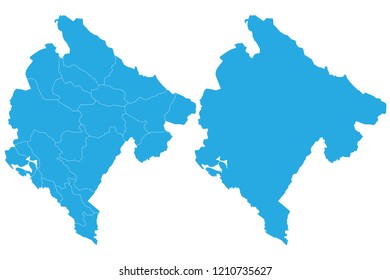 Map - Montenegro Couple Set , Map of Montenegro,Vector illustration eps 10.