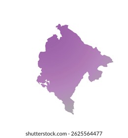 Map of Montenegro, sign silhouette. World Map Globe. Vector Illustration isolated on white background. Europe continent.