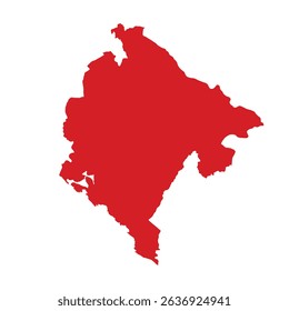 Map of Montenegro, sign silhouette. World Map Globe. Vector Illustration isolated on white background. Europe continent.