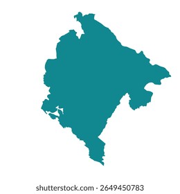 Mapa de Montenegro, silhueta de sinais. World Map Globe (em inglês). Ilustração de vetor isolada em fundo branco. continente europeu.