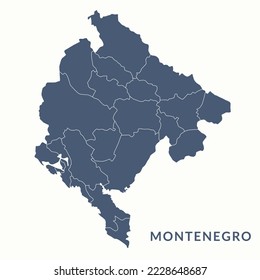 Map of MONTENEGRO. MONTENEGRO map vector illustration.