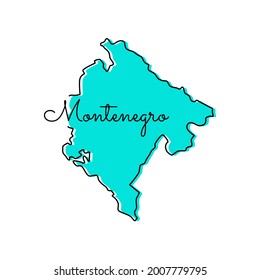Mapa de la plantilla de diseño de la ilustración del vector de Montenegro.