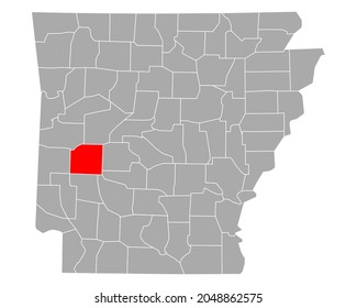 Karte von Montgomery in Arkansas auf Weiß