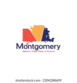Map Of Montgomery City Modern Creative Logo Design