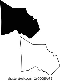 Map of Montgomery County Texas USA Silhouette Flat and Outline Design
