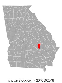 Mapa de Montgomery en Georgia en blanco