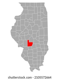 Map of Montgomery in Illinois on white