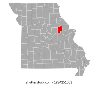 Mapa de Montgomery en Missouri en blanco