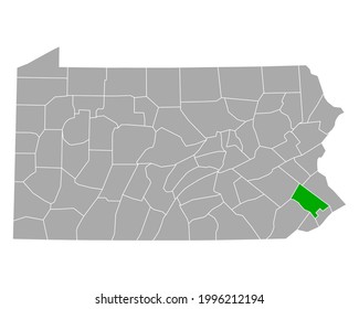 Map of Montgomery in Pennsylvania on white