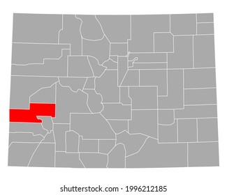 Map of Montrose in Colorado on white