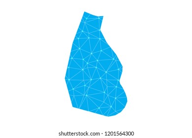 Map of Montserrat from Polygonal wire frame low poly mesh,Montserrat map Vector Illustration EPS10.
