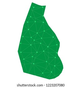 Map of Montserrat from Polygonal wire frame low poly mesh,Montserrat map Vector Illustration EPS10.