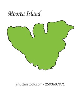 map of moorea island area vector illustration design