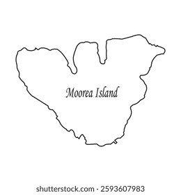 map of moorea island area vector illustration design