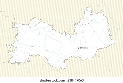 Map of Mordovia republic, Russia
