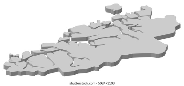 Map - More og Romsdal (Norway) - 3D-Illustration
