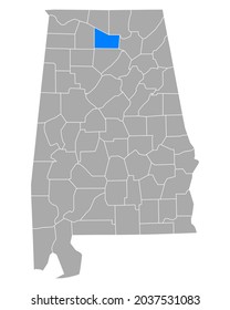 Karte von Morgan in Alabama auf Weiß