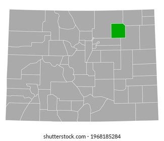 Map of Morgan in Colorado on white