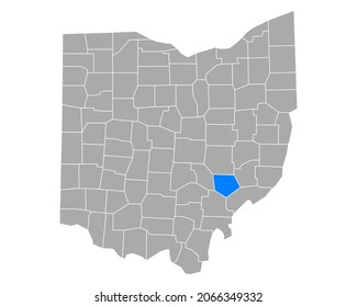 Map of Morgan in Ohio on white