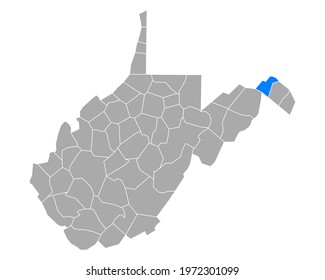 Map of Morgan in West Virginia on white