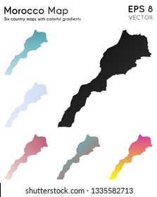 Map of Morocco with beautiful gradients. Alive set of country maps. Pleasant vector illustration.