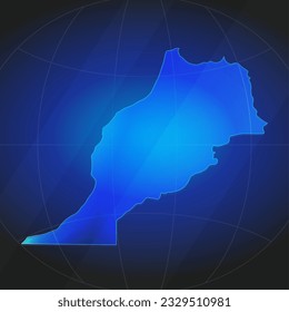 Mapa de Marruecos de color azul. Plantilla para sitio web, informe anual, noticias, infografías. Ilustración vectorial 
