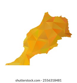Map of Morocco - Gold Polygonal Design For Your. Vector illustration eps 10.