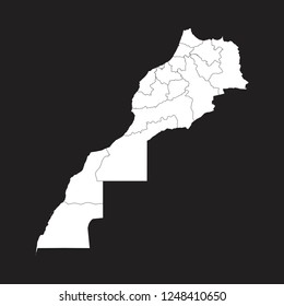 Map of Morocco - High detailed on black background. Abstract design vector illustration eps 10.