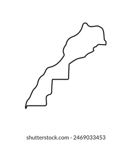 map of morocco line icon. Illustration vector graphic of map of morocco icon.