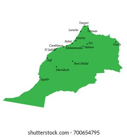 map of Morocco with main cities