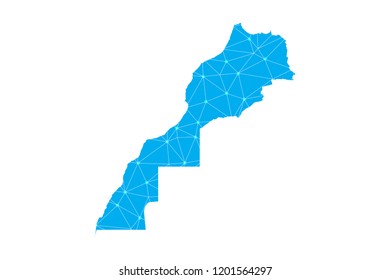 Map of Morocco from Polygonal wire frame low poly mesh,Morocco map Vector Illustration EPS10.