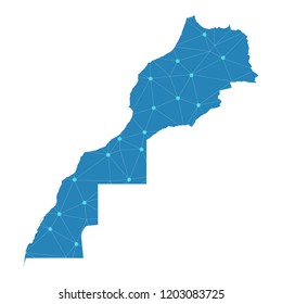 Map of Morocco from Polygonal wire frame low poly mesh,Morocco map Vector Illustration EPS10.