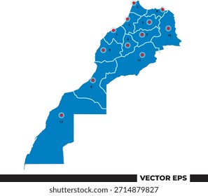 Mapa da região de Marrocos,