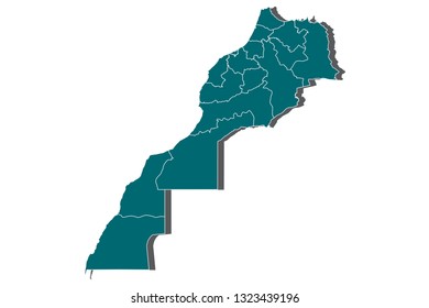 Map of morocco Western Sahara, High detailed vector map - morocco Western Sahara, High Detailed Blue Map of Morocco isolated on white background. Vector illustration eps 10. - Vector