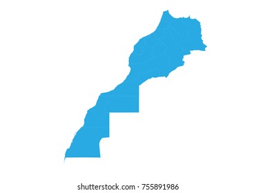 Map of morocco Western Sahara. High detailed vector map - morocco Western Sahara.