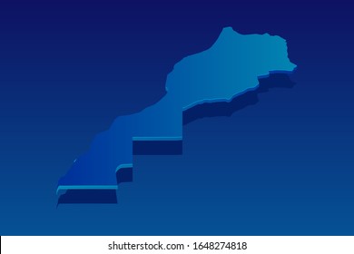 mapa de Marruecos Sahara Occidental sobre fondo azul. Vector moderno concepto isométrico de la ilustración de la tarjeta de felicitación paso 10.