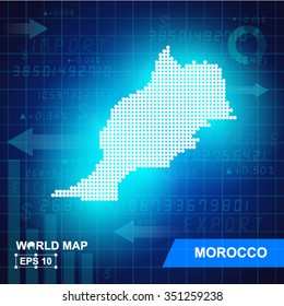 Map Of Morocco,Abstract background, vector illustration