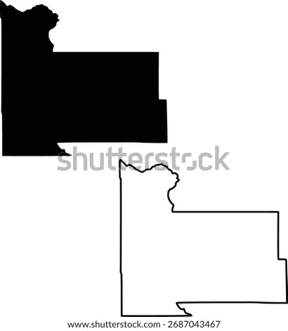 Map of Morrison County Minnesota USA Silhouette Flat and Outline Design