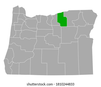 Map of Morrow in Oregon on white