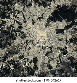 Map Moscow city. Central. Russia