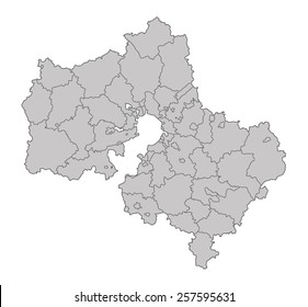 Map of Moscow region on white background