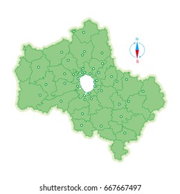 Map of Moscow Region. Vector illustration