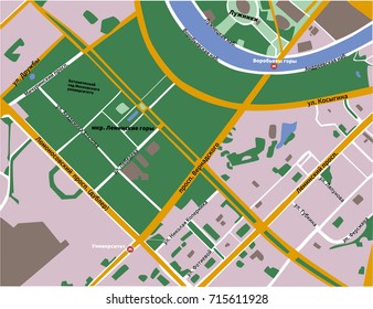 map of Moscow. Sparrow Hills
