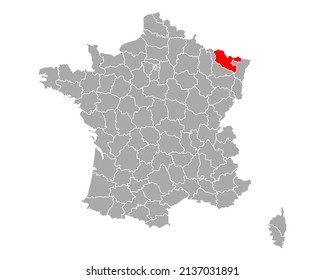 Mapa de Mosela en Francia en blanco